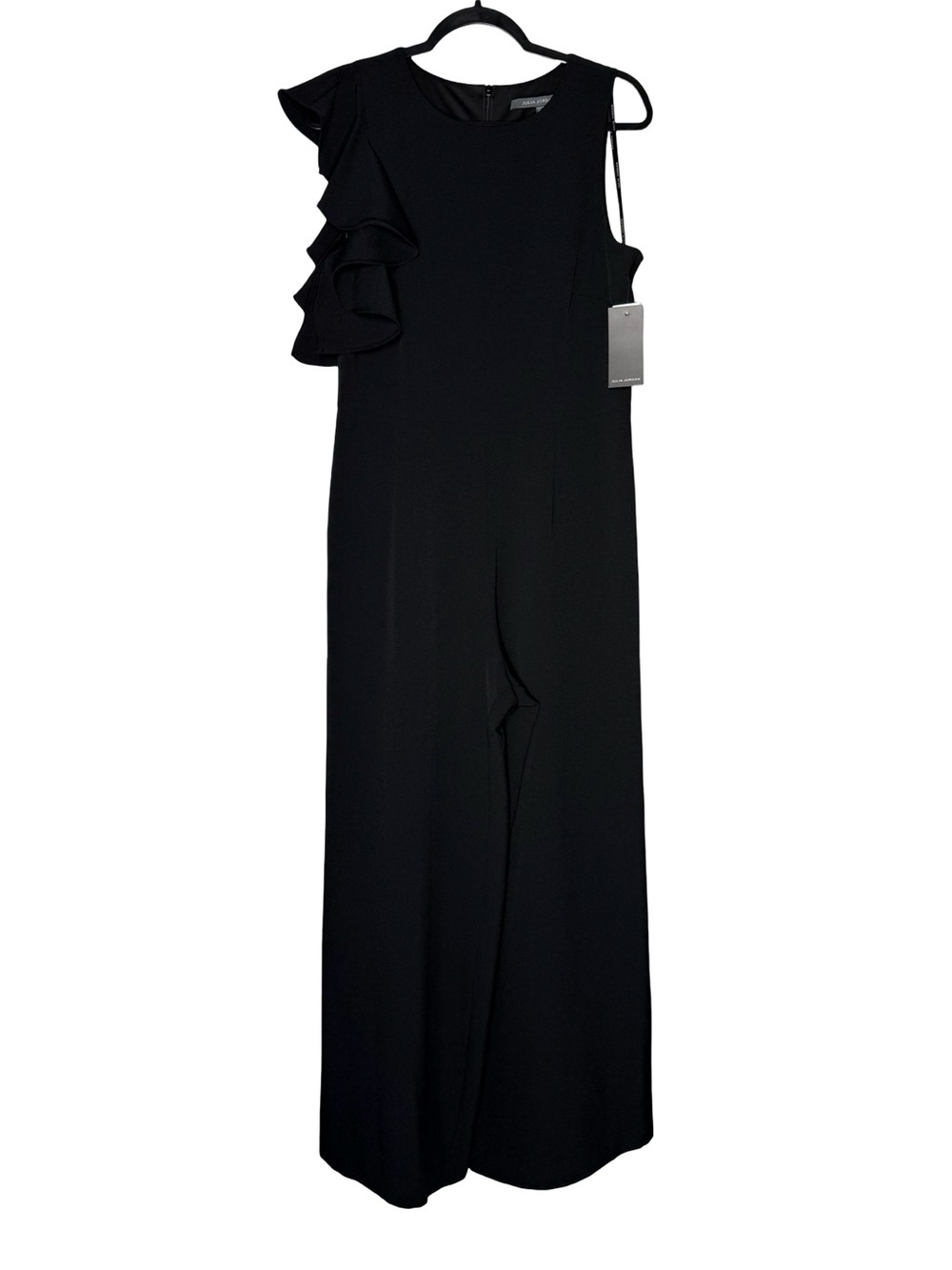 Julia Jordan Jumpsuit Sz 10 One Shoulder Ruffle Wide Leg Elegant Formal Work NWT